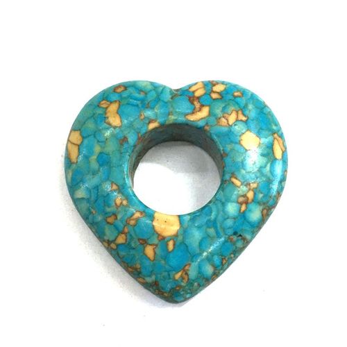 Pendentif En Pierre Vert Bleu Turquoise Pêche En Forme De C¿Ur, Perles À Faire Soi-Même, Collier Pull, Chaîne, Accessoires De Bijoux, Fabrication De Cadeaux, Offre Spéciale