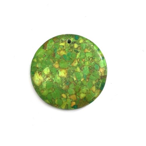 Pendentif Rond En Pierre Naturelle Turquoise Verte, Perles Amples, Tendance, Bricolage, Personnalité, Collier, Pull, Chaîne, Accessoires, Fabrication De Cadeaux