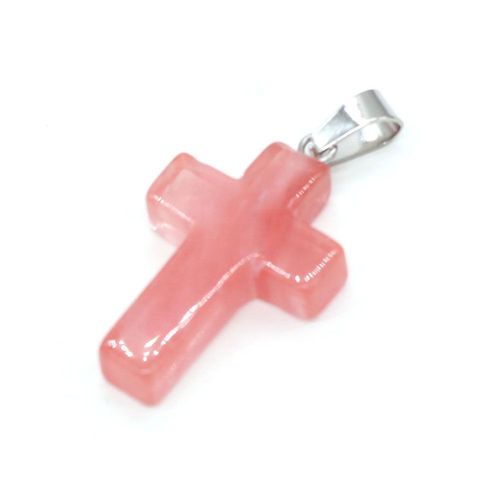 1pc Naturel Pierre Gemme Pendentif Croix Artisanat Bricolage Personnalisé Tendance Collier Bracelet Boucle D'oreille Bijoux Cadeau Fabrication