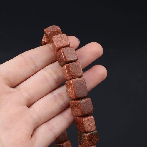 Perles En Pierre Naturelle De Forme Carrée Pour Collier, Jaspe De Damation, Malaisien, Déroulement, 15 Pièces