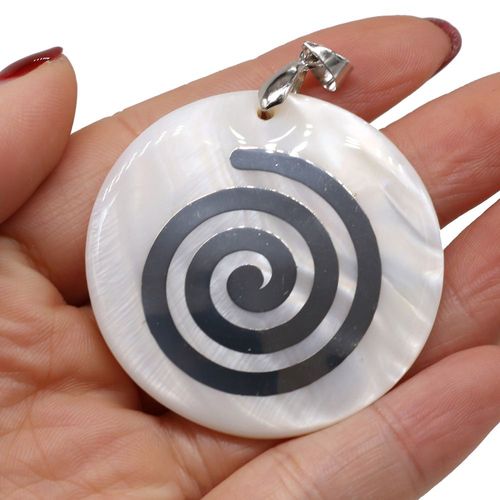 Pendentif En Coquillage Naturel Rond, Divers Motifs, Nacre Naturelle, Breloques Pour Bijoux, Bricolage, Collier Exécutif, Taille 45x45mm