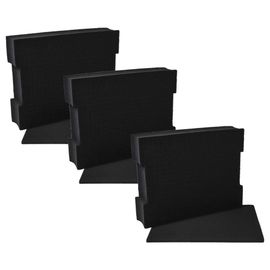 vhbw 3x Insert en mousse avec plaque de fond compatible avec Sortimo L-Boxx 136 coffre à outils - mousse personnalisable, noir