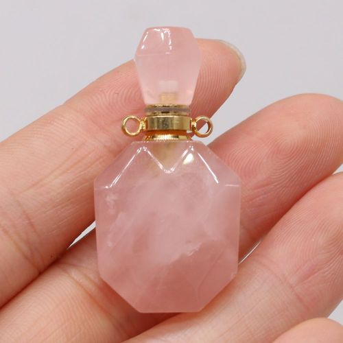 Bouteille De Parfum En Pierre Naturelle, Pendentif En Cristal, Artisanat Mignon Et Frais Fait À La Main Pour Femmes, Bricolage, Collier, Bracelet, Bijoux