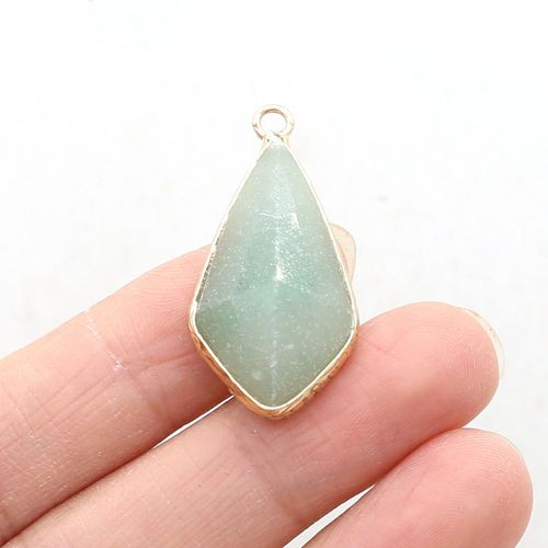 Collier En Pierre Naturelle Amazonite, Aventurine Améthyste, Pendentif Prismatique, Artisanat Fait À La Main, Accessoires De Bracelet Et Boucles D'oreilles, 16x33mm