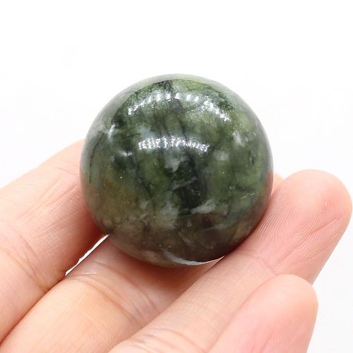 Boule Ronde En Pierre Naturelle, 30x30mm, Quartz Rose, Lapis Lazuli, Opale, Pendentif Lune, Perle Feng Shui, Ornement, Décorations, Cadeau
