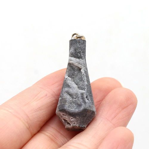 Pendentif Minéral En Pierre Noire Naturelle, 15x40mm, Artisanat Fait À La Main, Bricolage, Collier, Bracelet, Boucles D'oreilles, Accessoires De Bijouterie, Fabrication De Cadeaux