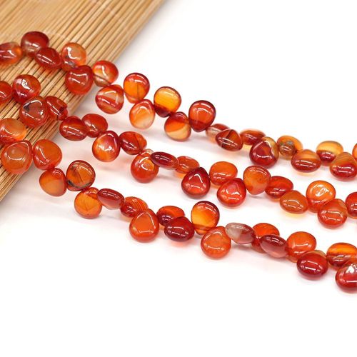 Perles En Pierre D'agates Naturelles, Quartz Rose En Forme De Goutte D'eau, Artisanat Lisse Fait À La Main, Fabrication De Bijoux De Bracelet Diy
