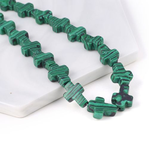 15 Perles En Pierre Naturelle En Forme De Croix, Unakites, Quartz Rose, Adt Perlé Pour Le Bricolage De Bijoux De Direction, Accessoires De Collier