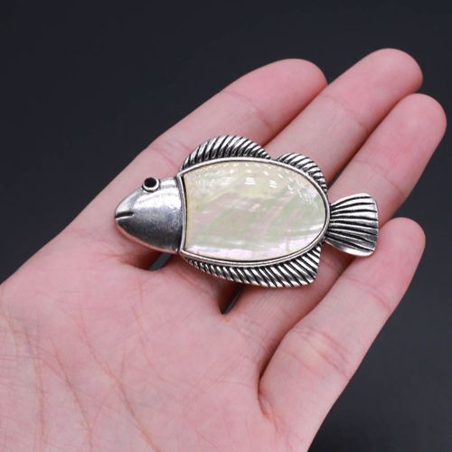 Pendentif Broche En Coquillage D'ormeau Naturel, Breloques D'animaux Mignons En Coquillage Naturel Pour Femmes, Fabrication De Bijoux Diy, Accessoires De Collier