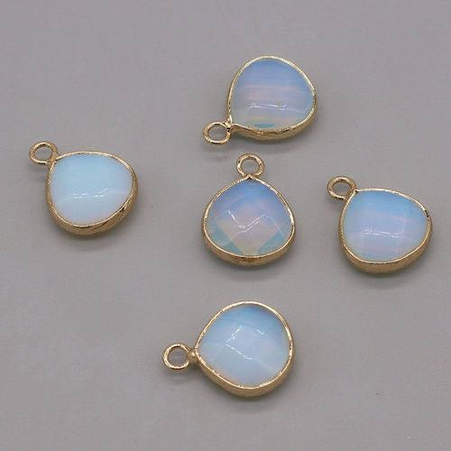 Pendentif En Pierre Naturelle Opale 18x14mm, Perles Amples, Artisanat, Bricolage, Collier, Bracelet, Boucles D'oreilles, Accessoires De Bijoux, Fabrication De Cadeaux