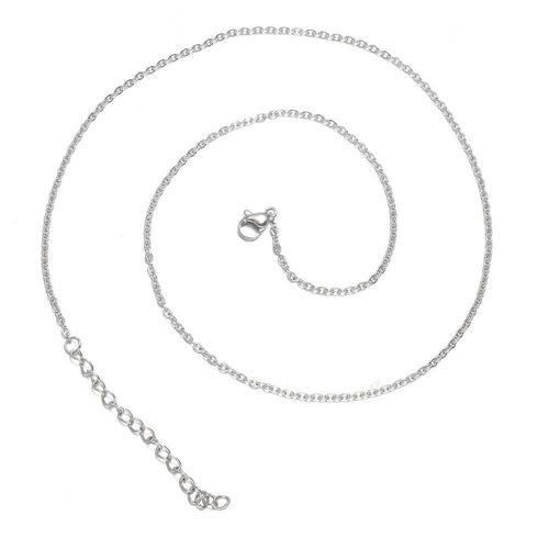Chaînes En Acier Inoxydable, 10 Pièces, Corde En Cuir, Extrémité Du Collier Avec Fermoir À Homard, Extension De La Chaîne, Résultats De Bijoux, Accessoires 40 + 5cm