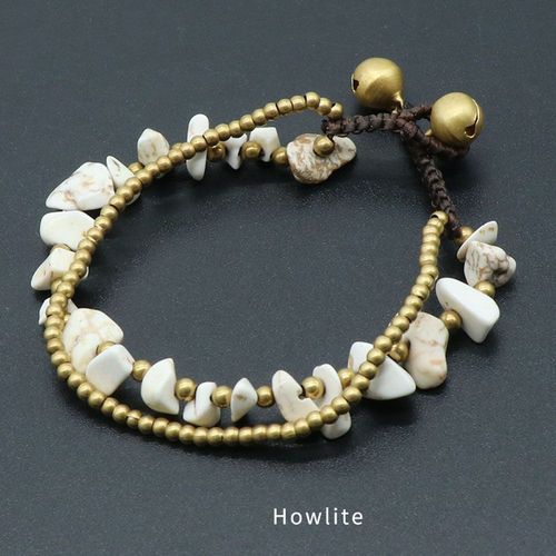 Bracelet En Pierre Semi-Précieuse 18-18.5cm Pour Femme, Bijou Naturel, Améthyste Lapis Lazuli, Avec Clochette Et Perles De Décoration