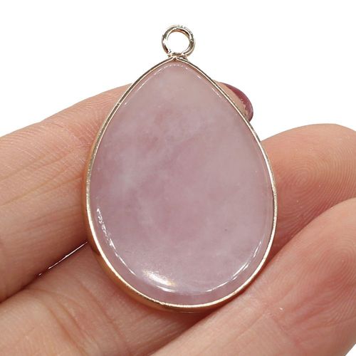 Pendentif En Quartz Rose Naturel Pour Femmes, Breloque En Pierre Rose Naturelle, Collier, Boucles D'oreilles, Accessoires De Bijoux, Cadeau