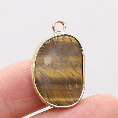 Collier En Pierre Naturelle ¿Il De Tigre, Lapis Lazuli, Améthyste, Pendentif Artisanal, Accessoires De Boucles D'oreilles Pour Femmes, 16x20mm