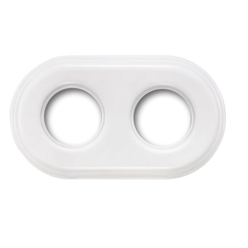 Plaque de finition Fontini Garby double Porcelaine blanche