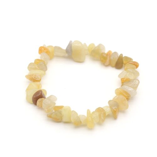 Bracelet En Pierre De Cristal Naturel, Coquille De Gravier Irrégulier, Breloque Extensible Faite À La Main, Bijoux Avec Corde Élastique, Cadeau Pour Femmes, 19cm
