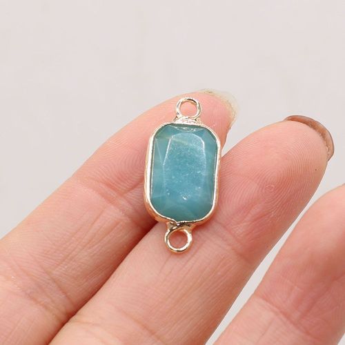Connecteur De Pendentif Rectangulaire En Pierre Naturelle, Artisanat Fait À La Main, Collier, Bracelet, Bijoux, Accessoires, Fabrication De Cadeaux Pour Femmes
