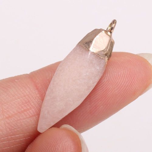 Collier Et Boucles D'oreilles En Pierre Naturelle, Améthyste Rose, Quartz, Agate, Pendentif Fait À La Main, Artisanat, Bricolage, Accessoires De Bijoux, Cadeau