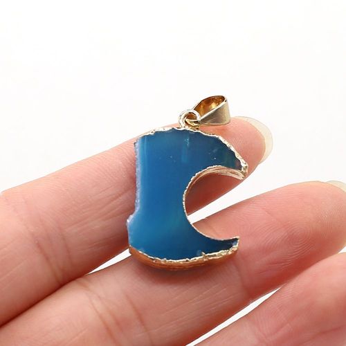 Pierre Naturelle De Personnalité, Petit Pendentif En Forme De Lune, Fait À La Main, Artisanat, Collier, Boucle D'oreille, Accessoires Pour Femmes, 20x25mm