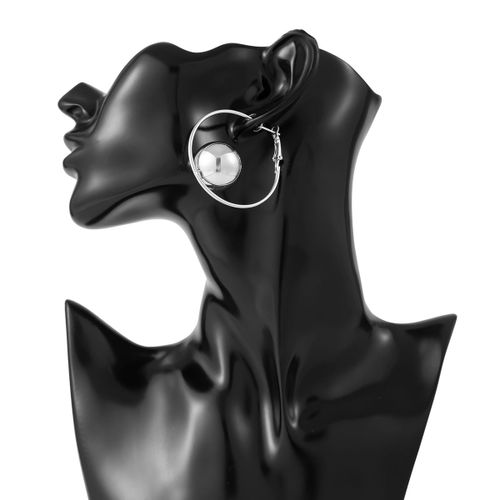 Ingesight.Z-Boucles D'oreilles Créoles Exagérées Pour Femmes, Boule En Plastique Ccb, Perle, Punk, Document Doré, Géométrique, Grand Cercle Rond, Cadeau