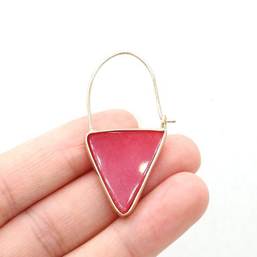 Collier En Pierre Naturelle, Triangle, En Pin Blanc, Quartz Rose, Pendentif, Artisanat, Diy, Accessoires De Boucles D'oreilles, 25x45mm