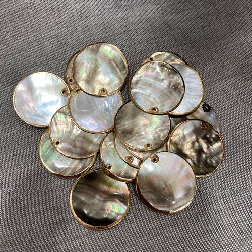 Pendentif En Coquille De Disque Noir Naturel, Bricolage, Mignon, Romantique, Boucles D'oreilles, Bracelet, Accessoires De Bijoux, Fabrication De Cadeaux, 1 Pièce, Vente En Gros
