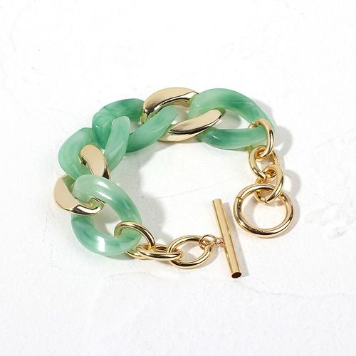 Ingesight.Z-Bracelets En Résine De Couleur Verte, Bracelets À Bascule En Acrylique, Bracelets D'amitié Lasso Pour Femmes, Bijoux De Poignet