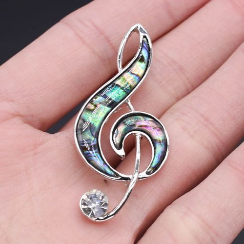 Broche Pendentif En Coquillage Naturel Pour Femmes, 23x5m, Note Musicale, Mode, Coquille D'ormeau Naturelle, Cadeau De Fête, Bijoux