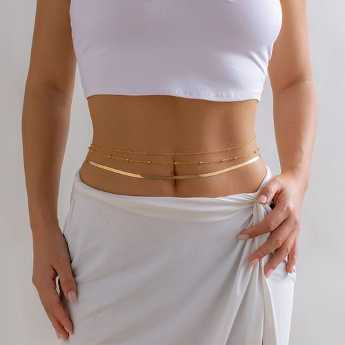 Ingesight.Z ? Chaîne De Taille En Forme De Serpent Pour Femmes, Bijoux De Corps Sexy, Plates, Multicouches, Simples, Couleur Or, Perles Ccb, Bikini, Plage