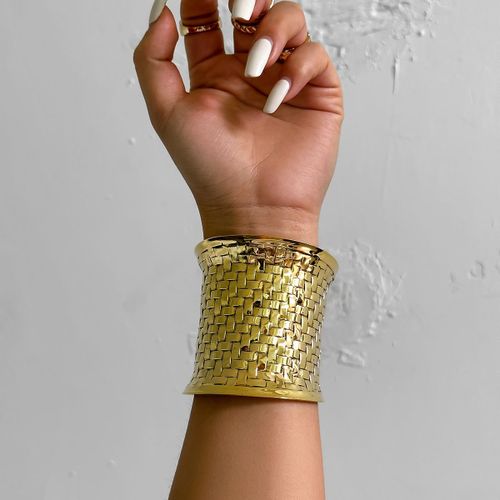 Ingesight.Z-Bracelet À Motif De Fleurs Sculptées Pour Femmes Et Hommes, Manchette Large Ouverte, Bracelet En Métal Vintage, Bracelet Ethnique Antique, Décor De Fête
