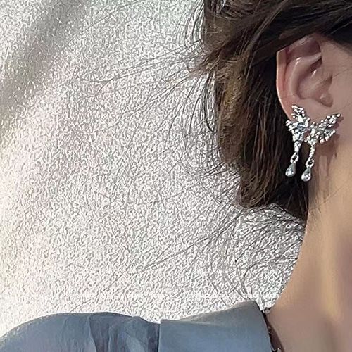 Boucles D'oreilles Pendantes En Cristal Violet Coréen Pour Femmes, Coeur, Papillon, Ange, Goutte, Cadeau De Fête Pour Fille, Bijoux Esthétiques Gothiques