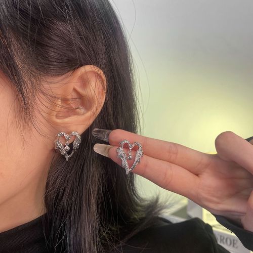 Boucles D'oreilles Pendantes En Cristal Violet Coréen Pour Femmes, Coeur, Papillon, Ange, Goutte, Cadeau De Fête Pour Fille, Bijoux Esthétiques Gothiques