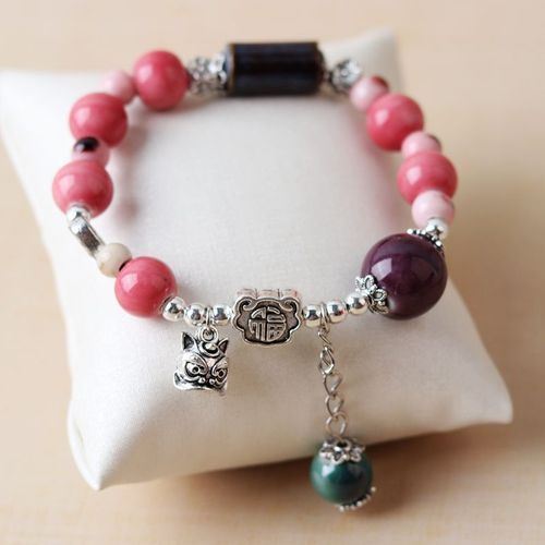 Bracelet En Alliage De Céramique De Style Chinois, Accessoires De Mode, Perlé, Ethnique, Nouveau