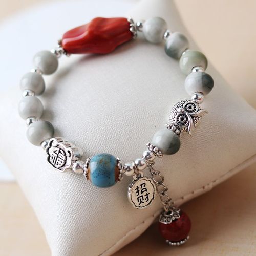 Bracelet En Alliage De Céramique De Style Chinois, Accessoires De Mode, Perlé, Ethnique, Nouveau