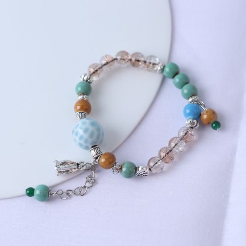 Bracelet En Alliage De Céramique De Style Chinois, Accessoires De Mode, Perlé, Ethnique, Nouveau