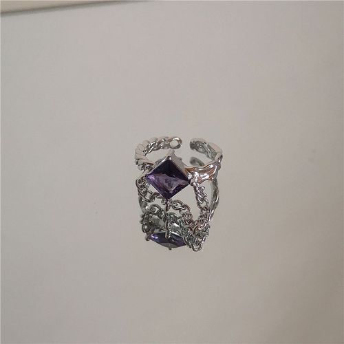 Bague Indétectable En Zircon Rose Pour Femmes, Anneau Inégal En Métal Corrosion, Ouverture De Coeur D'amour, Personnalité Assortie À Tout