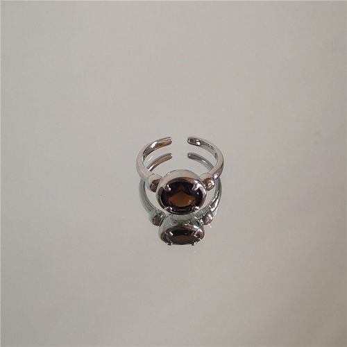 Bague Indétectable En Zircon Rose Pour Femmes, Anneau Inégal En Métal Corrosion, Ouverture De Coeur D'amour, Personnalité Assortie À Tout