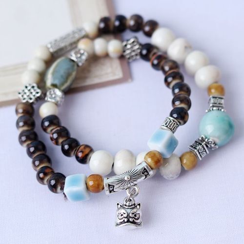 Bracelets De Perles En Céramique Pour Femmes, Accessoires Chakra Bohème, Pour Prière Artistique, Livraison Directe