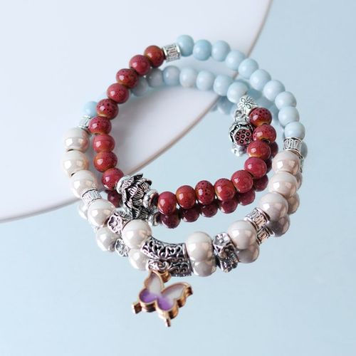 Bracelets De Perles En Céramique Pour Femmes, Accessoires Chakra Bohème, Pour Prière Artistique, Livraison Directe