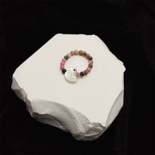 Bagues En Cristal Naturel De Style Chinois Pour Femmes, Anneau En Pierre De Lune, Quartz Rose, Vintage, Bijoux Cadeau