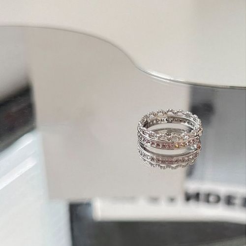 Bague En Cristal Rose Avec C¿Ur Irrégulier Pour Femmes, Bague Créative En Opale Bleue, C¿Ur Ouvert, Zircon Géométrique Brillant, Bijoux Vintage Y2k