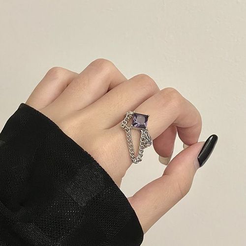 Bague En Cristal Rose Avec C¿Ur Irrégulier Pour Femmes, Bague Créative En Opale Bleue, C¿Ur Ouvert, Zircon Géométrique Brillant, Bijoux Vintage Y2k
