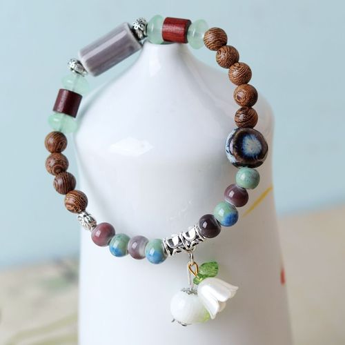 Bracelet En Céramique Vintage, Accessoires De Mode Personnalisés, Style Chinois National, Décroissant À La Main