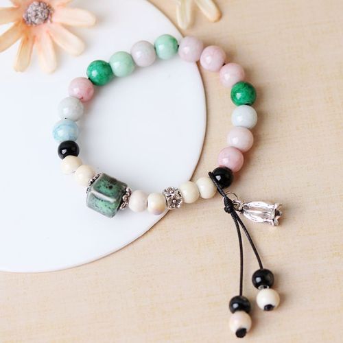 Bracelet En Céramique Vintage, Accessoires De Mode Personnalisés, Style Chinois National, Décroissant À La Main