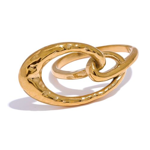Yhpup-Bague Géométrique Irrégulière Creuse En Acier Inoxydable Pour Femme, Design Unique, Or Étanche, Bijoux De Charme, Mode 2023