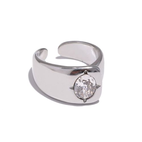 Yhpup-Bague Large Géométrique En Acier Inoxydable Pour Femme, Gros Charme Cubique Brillant, Contre-Indiqué, Bijoux En Or, Cadeau De Fête, Document De Mode