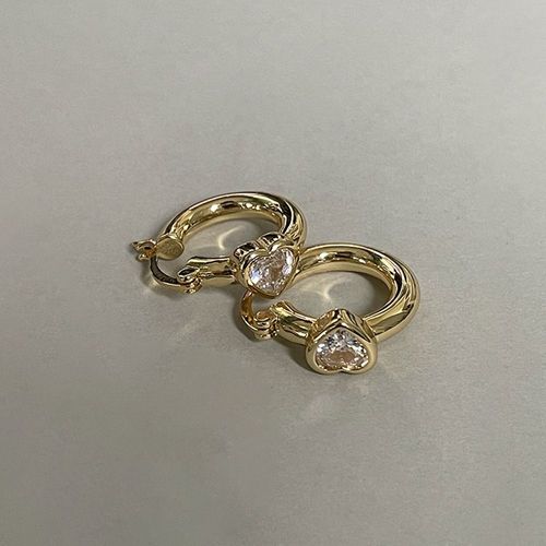 Boucles D'oreilles Créoles Petit Coeur Plaqué Argent Pour Femmes Et Hommes, Piercing D'oreille Cartilage, Bijoux Simples, Nouveau