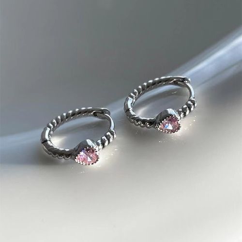 Boucles D'oreilles Créoles Petit Coeur Plaqué Argent Pour Femmes Et Hommes, Piercing D'oreille Cartilage, Bijoux Simples, Nouveau