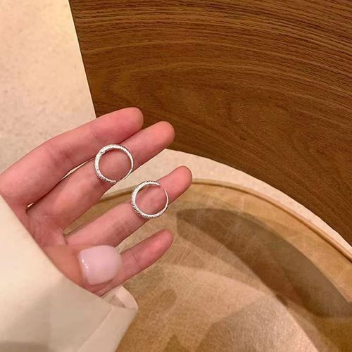Boucles D'oreilles Créoles Petit Coeur Plaqué Argent Pour Femmes Et Hommes, Piercing D'oreille Cartilage, Bijoux Simples, Nouveau