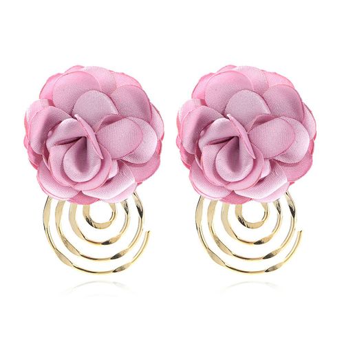 Ingesight.Z-Boucles D'oreilles Bohémiennes Pour Femmes, Grande Fleur De Rose, Métal Exagéré, Boucles D'oreilles Pendantes Géométriques, Fête De Mariage, Été